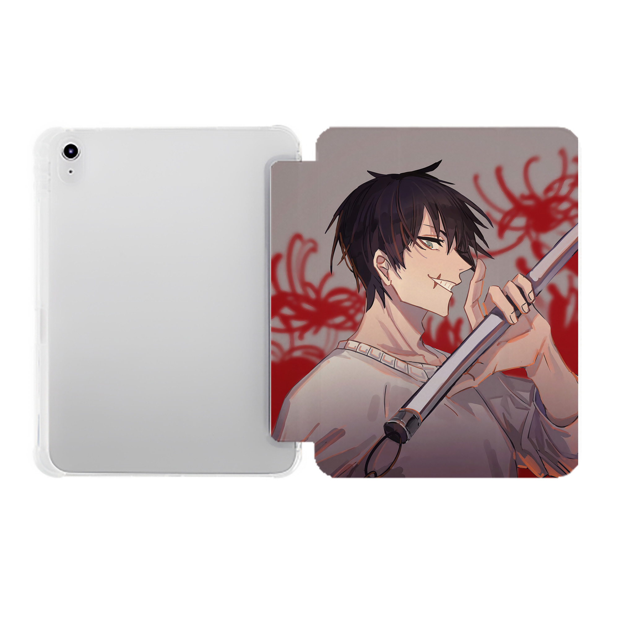 （画像用） 呪術廻戦 Jujutsu Kaisen IPad ケース ペン収納付き 三つ折りスタンド PUレザー×シリコン 対応機種9.5/10.5/10.9インチ